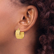 14k Diamond-cut Hoop Earrings
