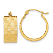 14k Diamond-cut Hoop Earrings