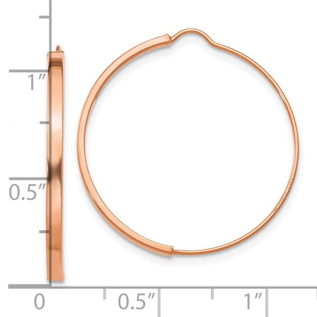 14k Rose Gold Wire Hoop Earrings