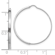 14k White Gold Wire Hoop Earrings