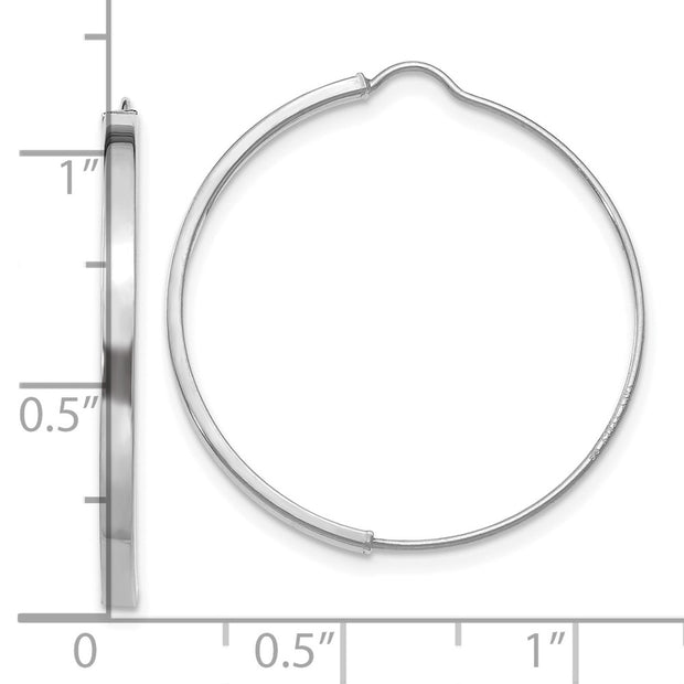 14k White Gold Wire Hoop Earrings