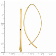 14k 1.75mm Square Tube Wire Threader Earrings