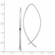14k 1.75mm Square Tube White Gold Wire Threader Earrings