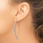 14k 1.75mm Square Tube White Gold Wire Threader Earrings