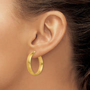 14K Medium x5mm Satin Hoop Earrings