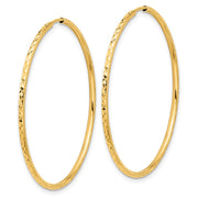 14k D/C 1.50mm Endless Hoop Earrings
