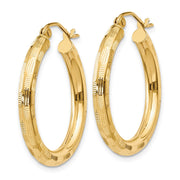 14k Diamond-cut Hoop Earrings