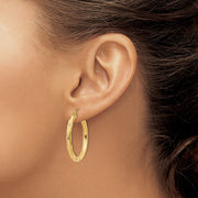 14k Diamond-cut Hoop Earrings