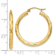 14k Diamond-cut Hoop Earrings