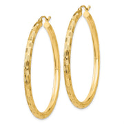 14k Diamond-cut Hoop Earrings