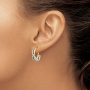 14K Two-Tone Polished Twisted Hoop Earrings