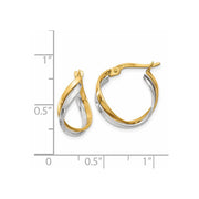 14K Two-Tone Polished Twisted Hoop Earrings