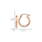 14k Rose Gold Lightweight Diamond-cut Hoop Earrings