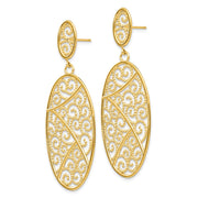 14K Oval Dangle Earrings