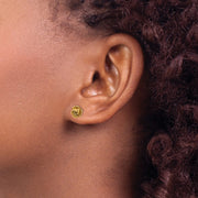 14k Yellow Gold Satin Finish D/C Rose Post Earrings