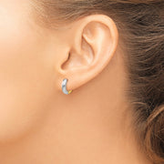 14k Two-tone 2.5mm Round Hinged Hoop Earrings