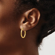 14K Twist Hollow Hoop Earrings