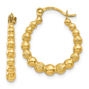 14K Beaded Hoop Earrings