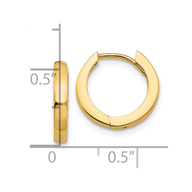 14k Round Hinged Hoop Earrings