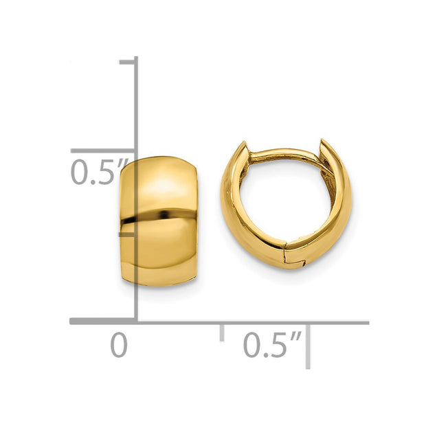 14k Round Hinged Hoop Earrings