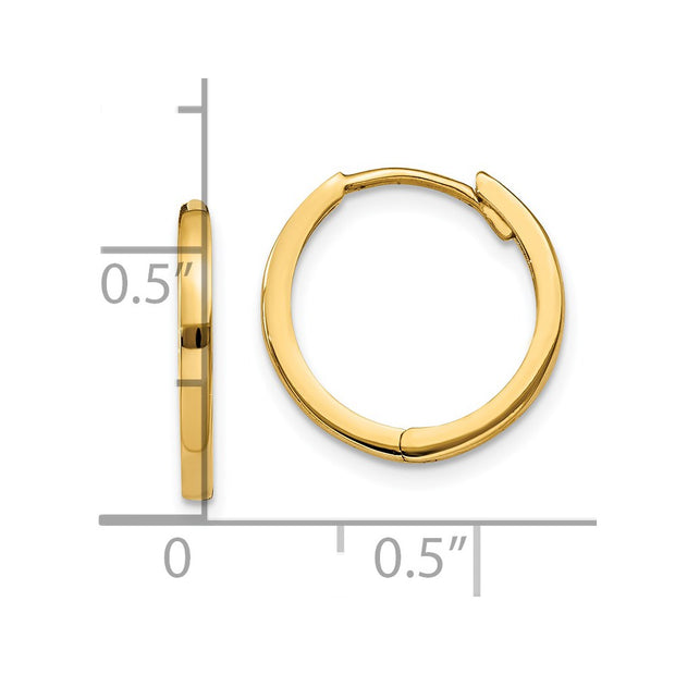 14k Round Hinged Hoop Earrings