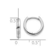 14k White Gold Round Hinged Hoop Earrings