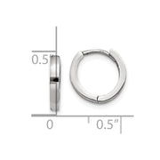 14k White Gold Round Hinged Hoop Earrings