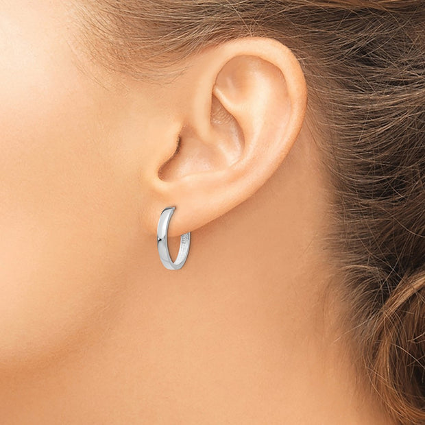 14k White Gold Hinged Earrings