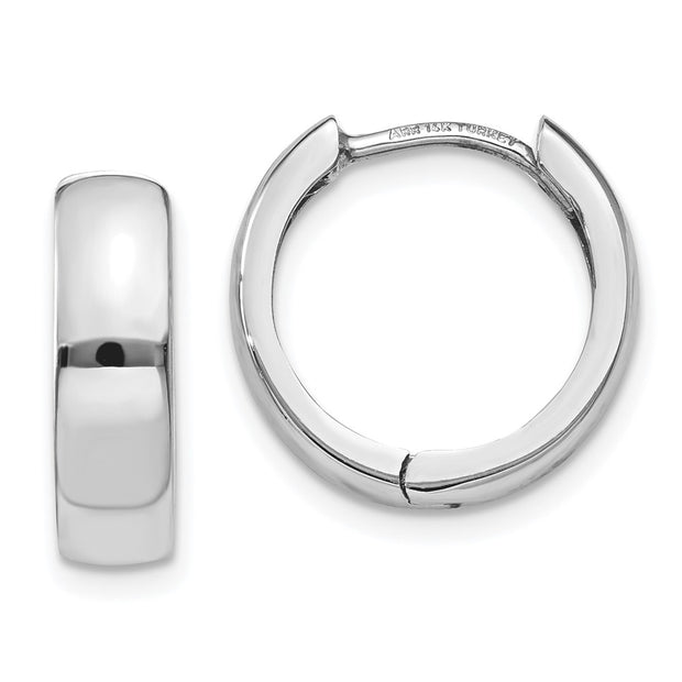 14k White Gold Hinged Earrings