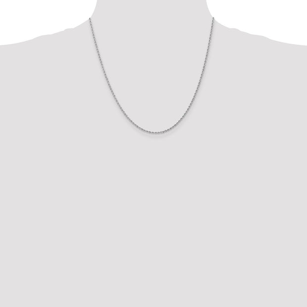 14K White Gold 1.5mm Regular Rope with Lobster Clasp Chain