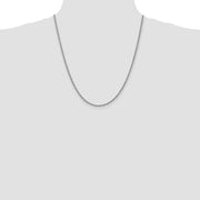 14K White Gold 2.5mm Regular Rope with Lobster Clasp Chain