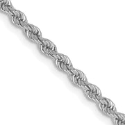 14K White Gold 2.5mm Regular Rope with Lobster Clasp Chain