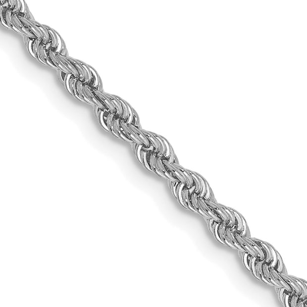 14K White Gold 2.5mm Regular Rope with Lobster Clasp Chain