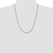 14K White Gold 4mm Regular Rope with Lobster Clasp Chain