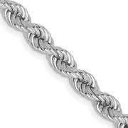 14K White Gold 4mm Regular Rope with Lobster Clasp Chain