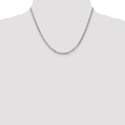 14K White Gold 3mm Concave Anchor with Lobster Clasp Chain