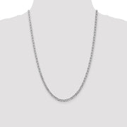 14K White Gold 3.75mm Concave Anchor with Lobster Clasp Chain