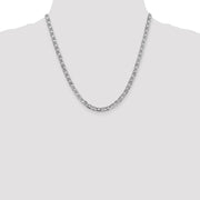 14K White Gold 4.5mm Concave Anchor with Lobster Clasp Chain
