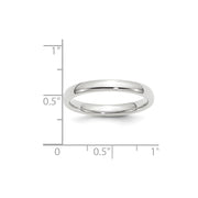 14k White Gold 3mm Standard Weight Comfort Fit Wedding Band