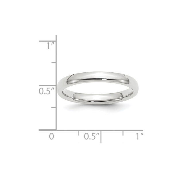 14k White Gold 3mm Standard Weight Comfort Fit Wedding Band