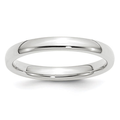 14k White Gold 3mm Standard Weight Comfort Fit Wedding Band