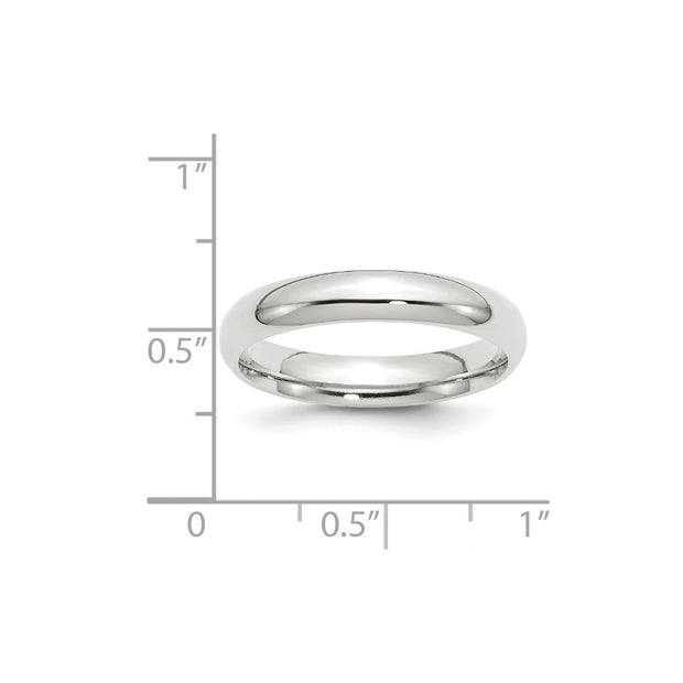 14k White Gold 4mm Standard Weight Comfort Fit Wedding Band