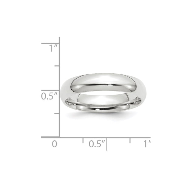 14k White Gold 5mm Standard Weight Comfort Fit Wedding Band