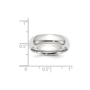 14k White Gold 6mm Standard Weight Comfort Fit Wedding Band