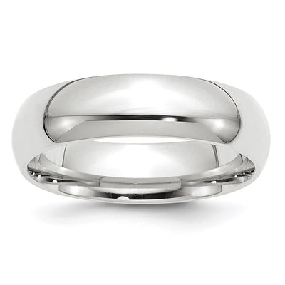 14k White Gold 6mm Standard Weight Comfort Fit Wedding Band