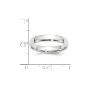14k White Gold 4mm Lightweight Comfort Fit Wedding Band