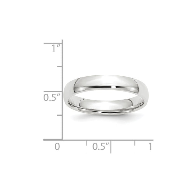 14k White Gold 4mm Lightweight Comfort Fit Wedding Band