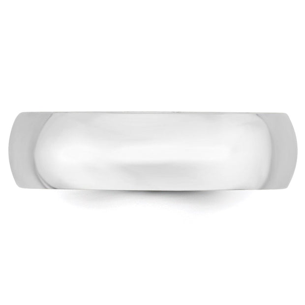 14k White Gold 6mm Lightweight Comfort Fit Wedding Band