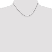 14k White Gold 2.2mm Flat Beveled Curb Chain