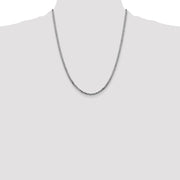 14K White Gold 2.9mm Flat Beveled Curb with Lobster Clasp Chain